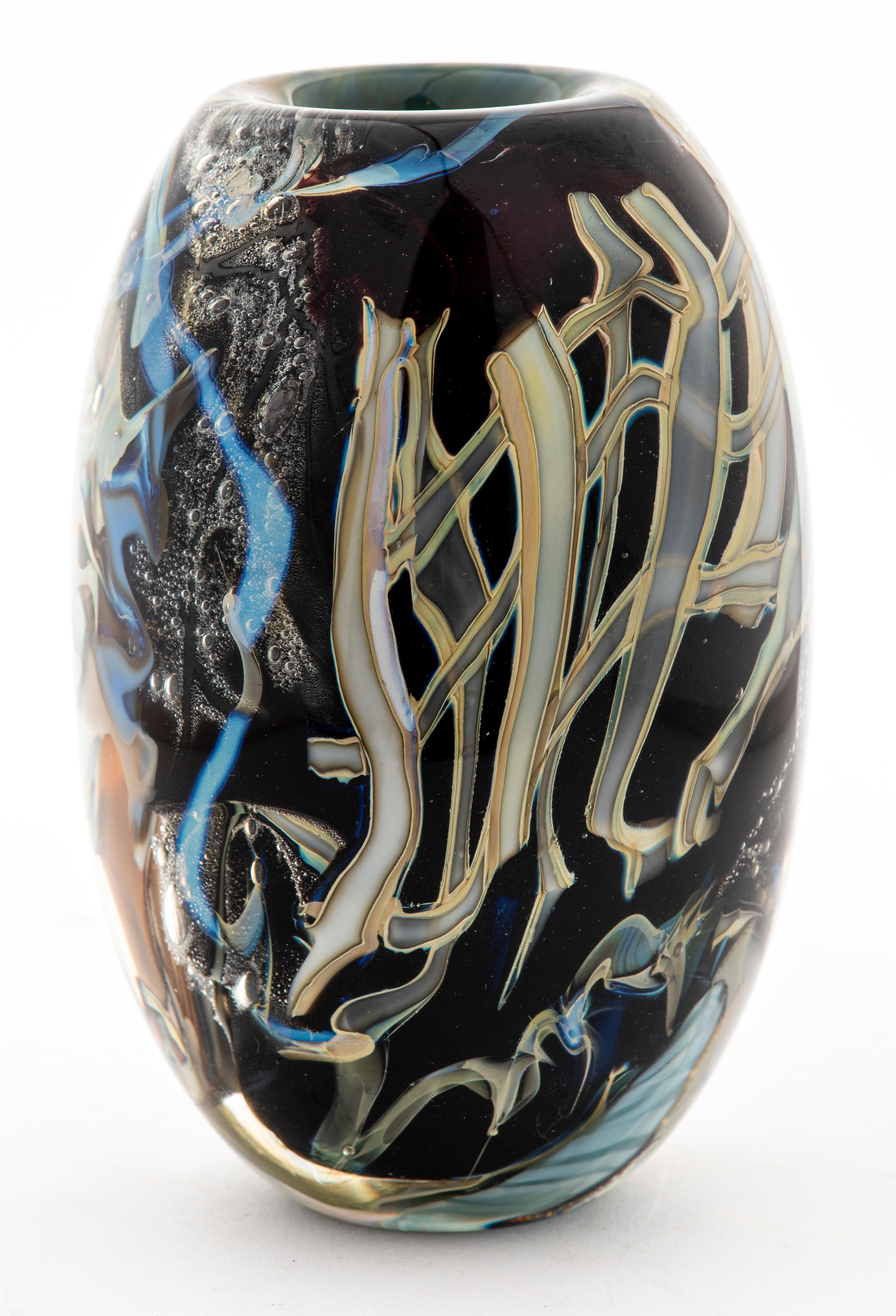Moderne Vase en verre d'art contemporain Mark Russell en vente