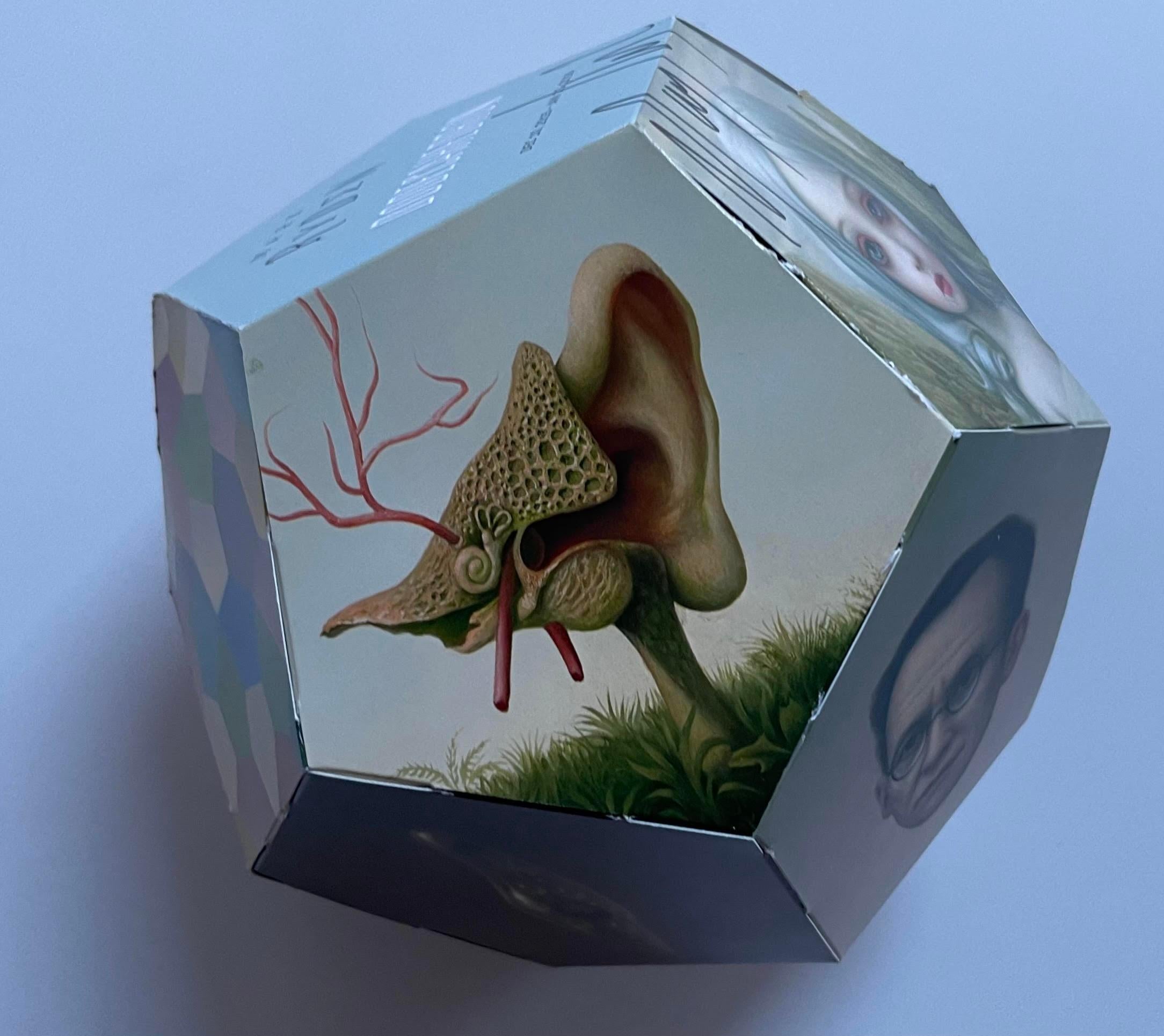 Invitation en 2 parties formant un dodecahedron en 3D signé à la main par Mark Ryden à Kasmin en vente 10