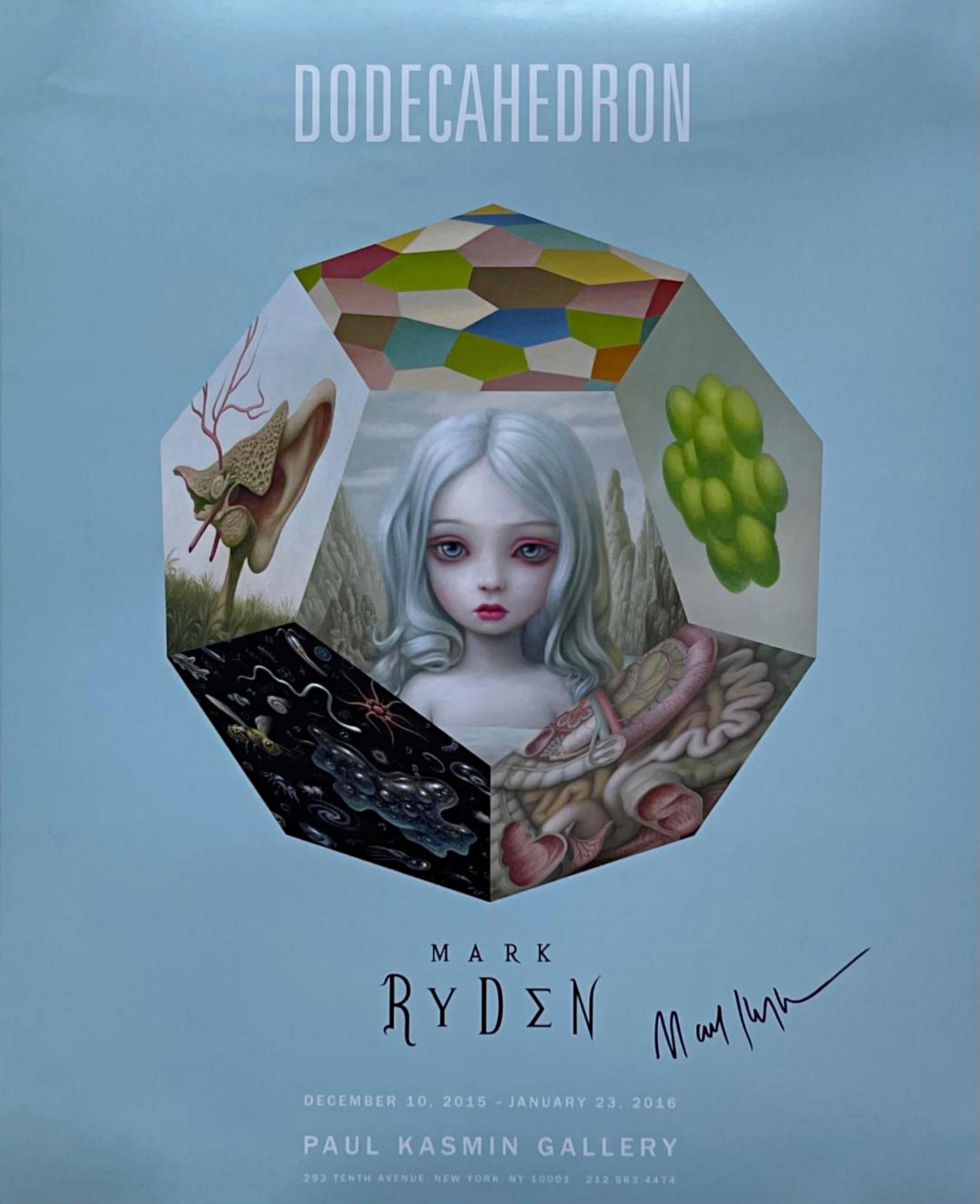 Mark Ryden
Dodecahedron (Hand Signed by Mark Ryden), 2015
Offset Lithograph poster (hand signed by Mark Ryden)
Hand signed by artist on lower right front for the present owner.
20 × 16 inches
Unframed
This Mark Ryden offset lithograph poster was