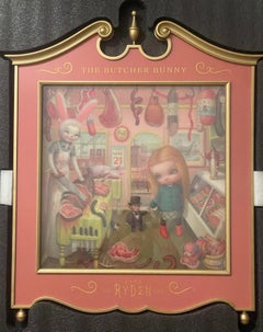 Mark Ryden "The Butcher Bunny" Lenticular Enmarcado Arte Pop Contemporáneo
