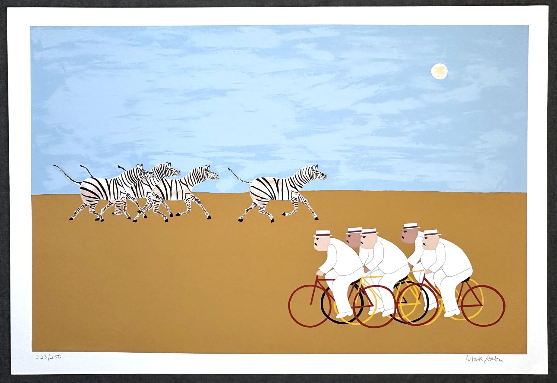 Artist: Mark Sabin
Title: In transit 
Year : 1978
Medium: Screenprint on Somerset Paper 35.75'' x 26'' in.
Edition: signed in pencil and marked 223/250


Mark Sabin is a fantasy painter, blending elements in a juxtaposition that surprises the