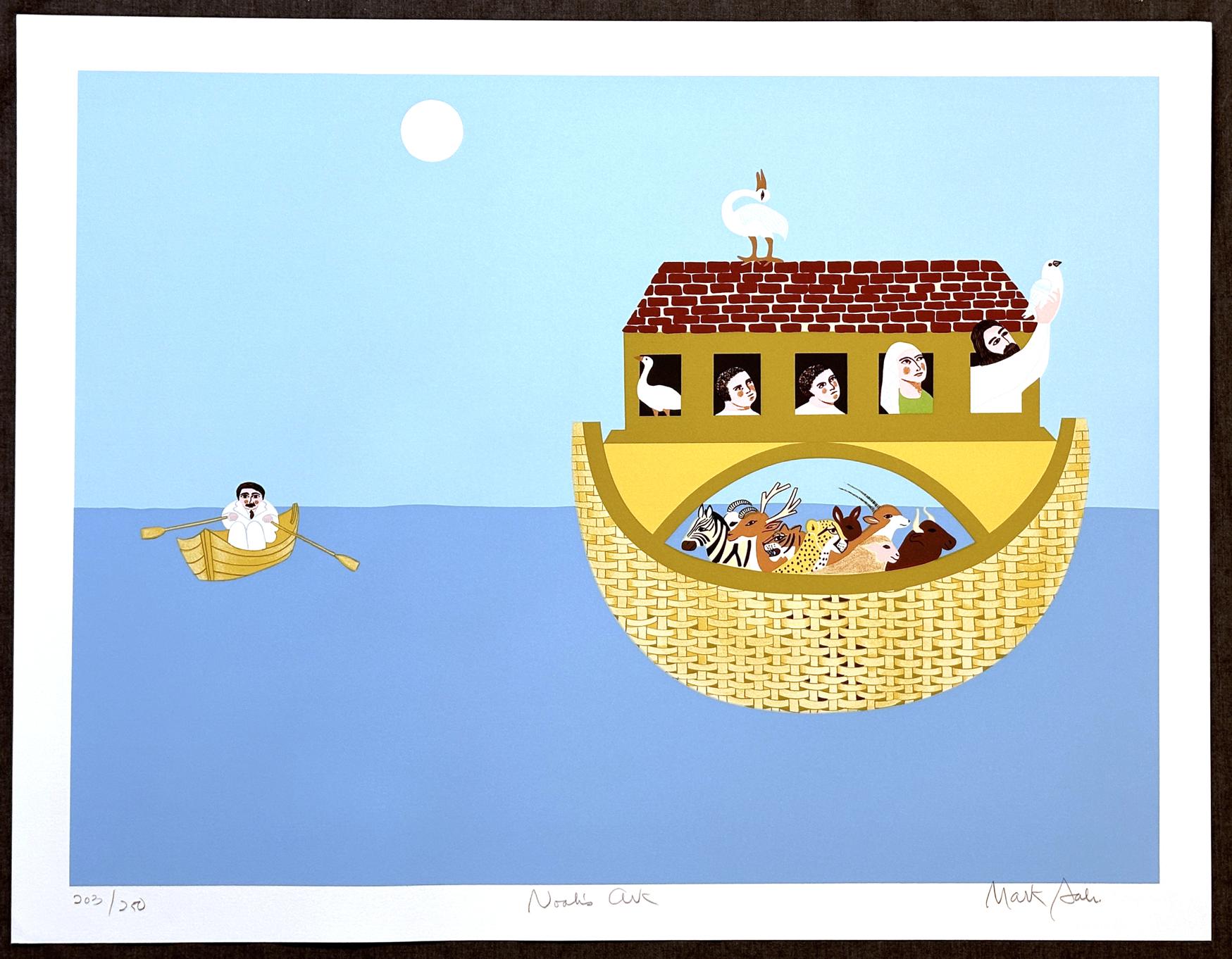 Noah's Ark 1980 Large Signed Screen Print For Sale 3