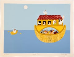 Noah's Ark 1980 Large Signed Screen Print