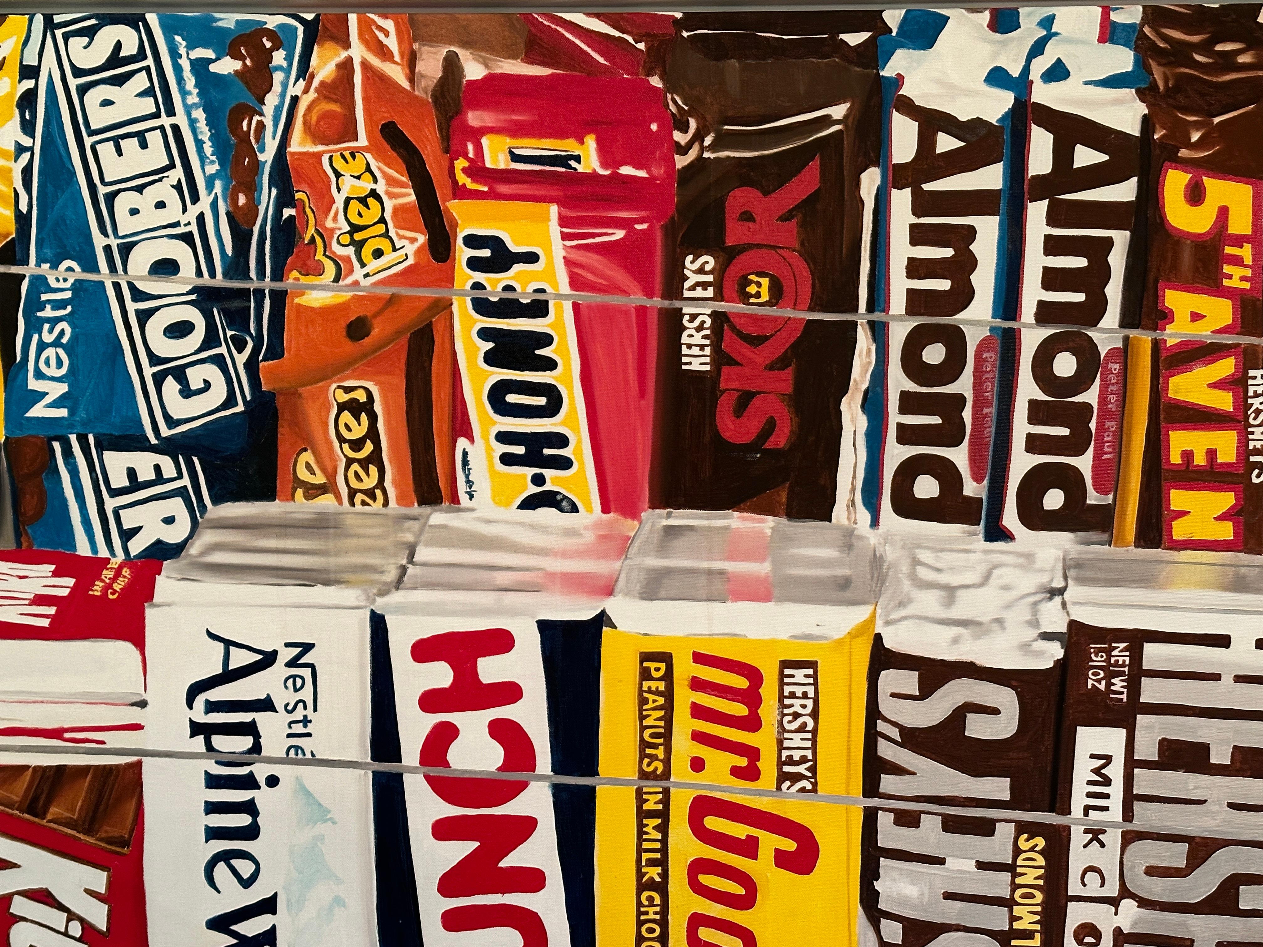 Mark Schiff - Candy Stand -- Huge Original Oil Painting For Sale at 1stDibs