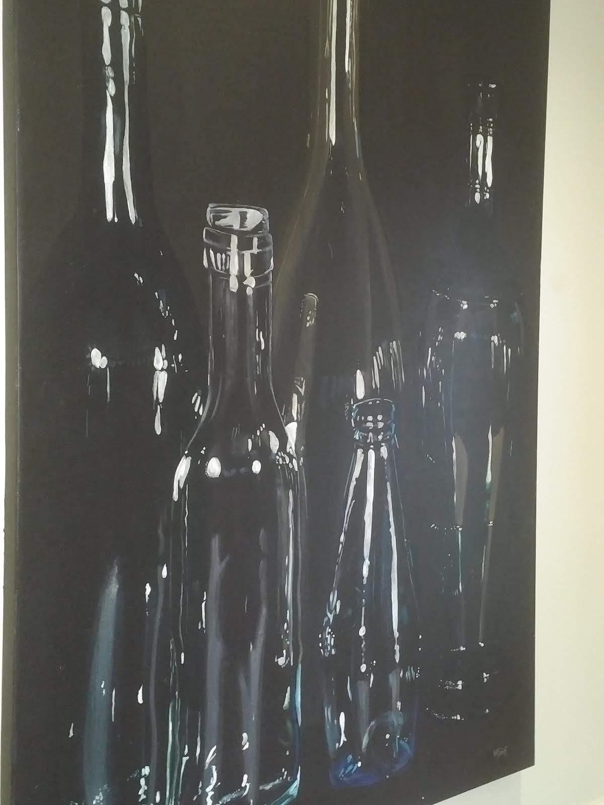 Riflessi, enorme dipinto a olio originale del fotorealista Mark Schiff