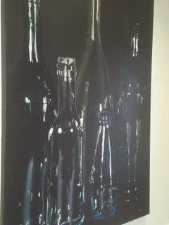 Used Reflections Huge Original Oil Painting by Photorealist Mark Schiff