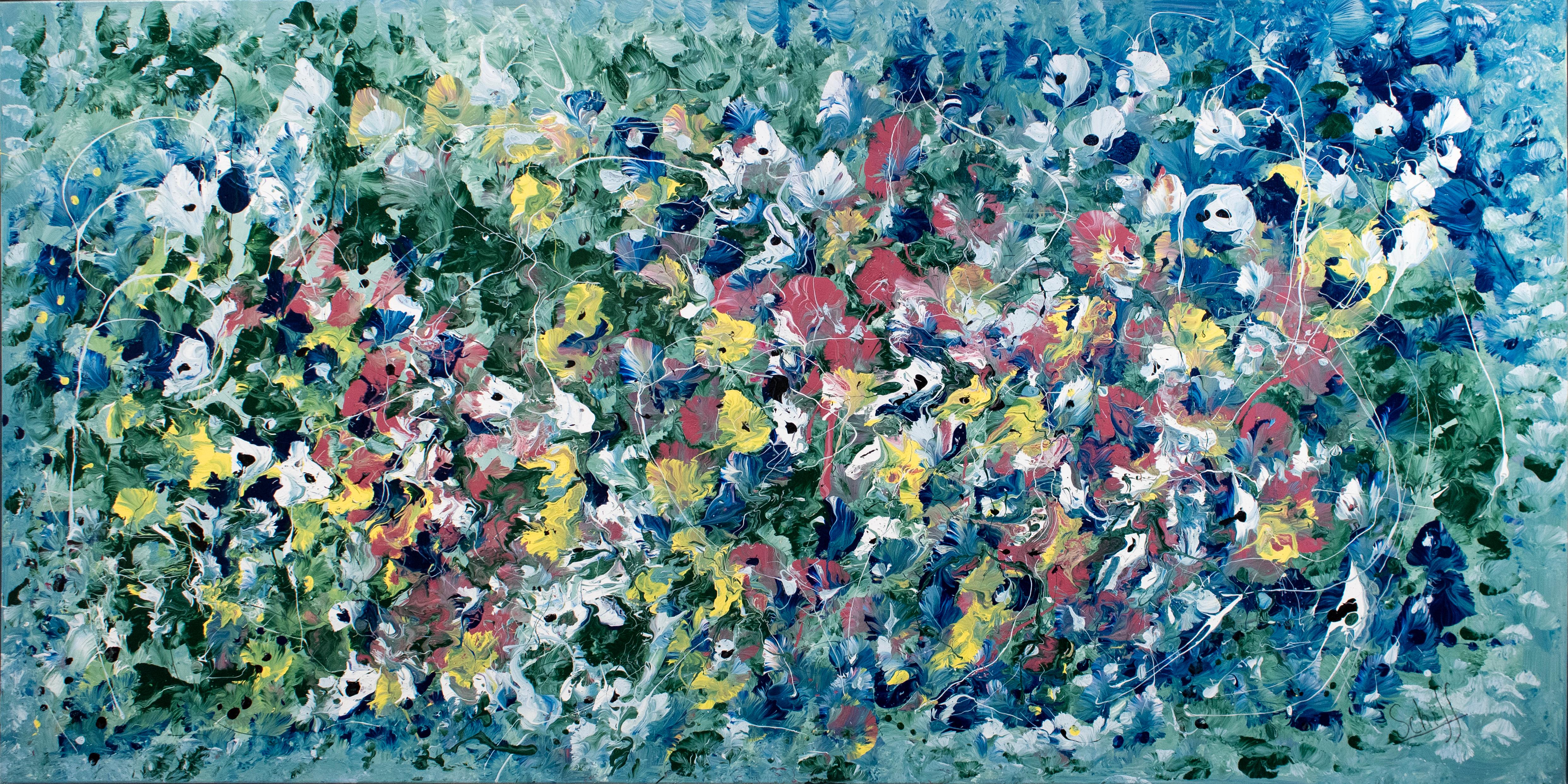 Mark Schiff Abstract Painting - Horseshoe Pond Lilies