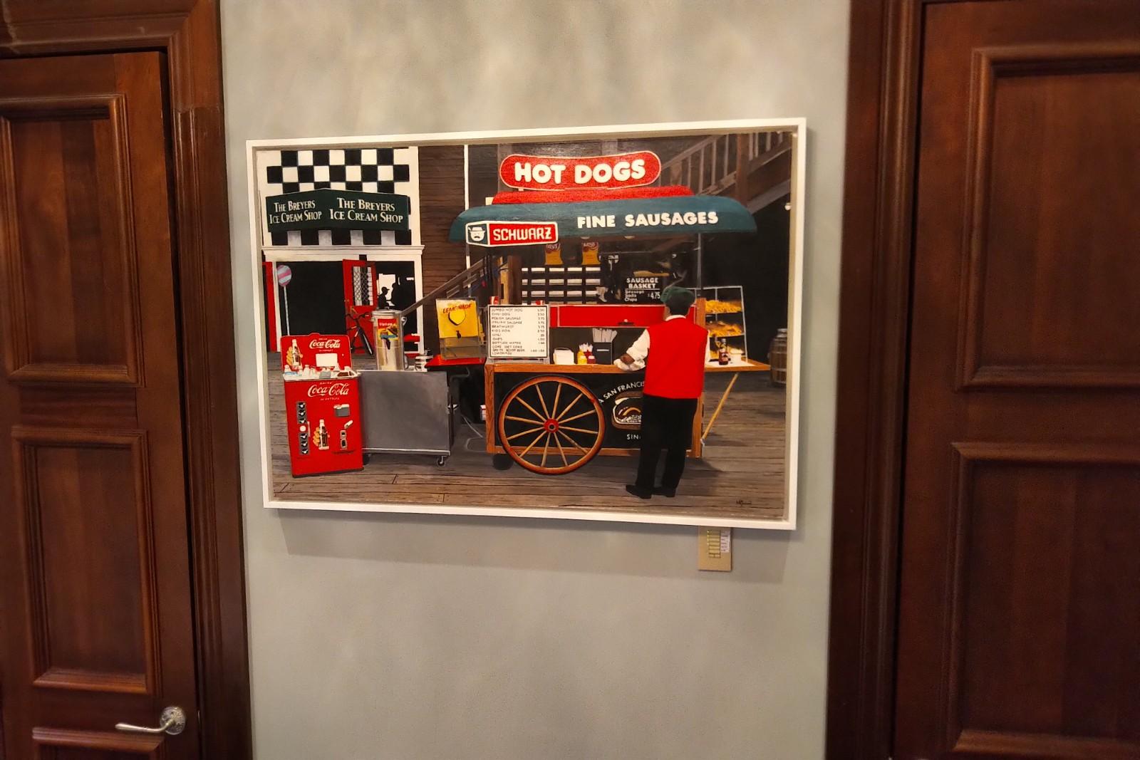 Hot Dog Cart -- Original Oil Painting 4