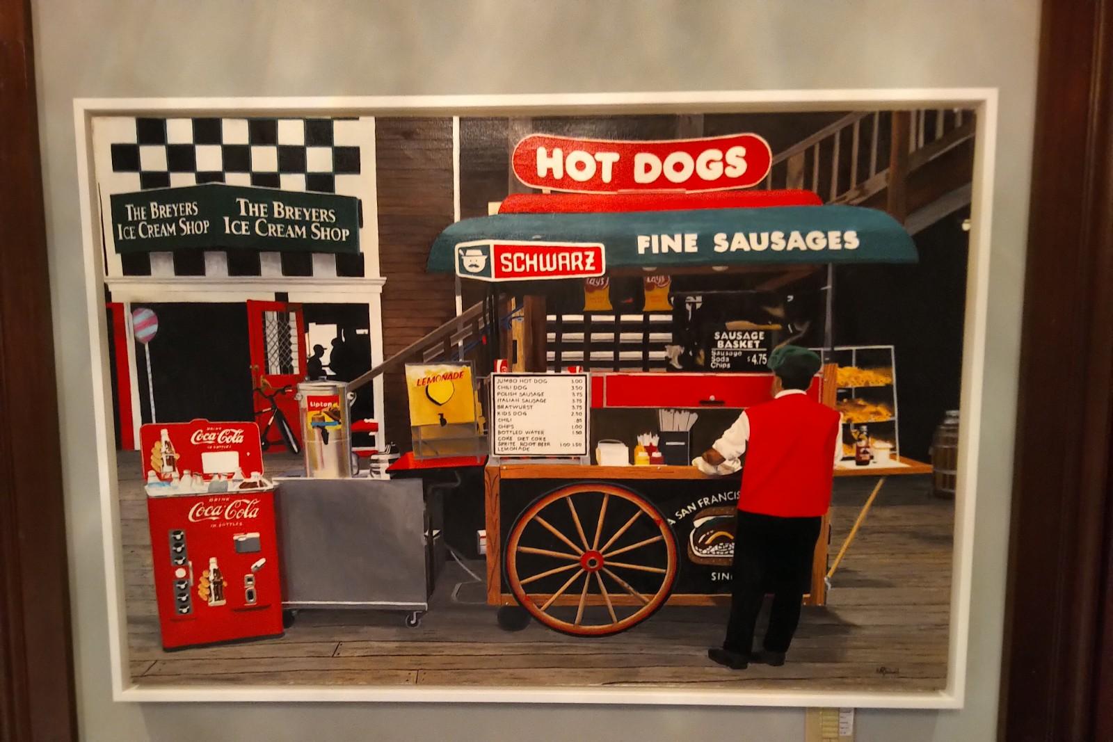 Hot Dog Cart -- Original Oil Painting 2
