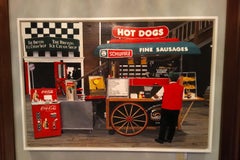 Hot Dog Cart -- Original Oil Painting