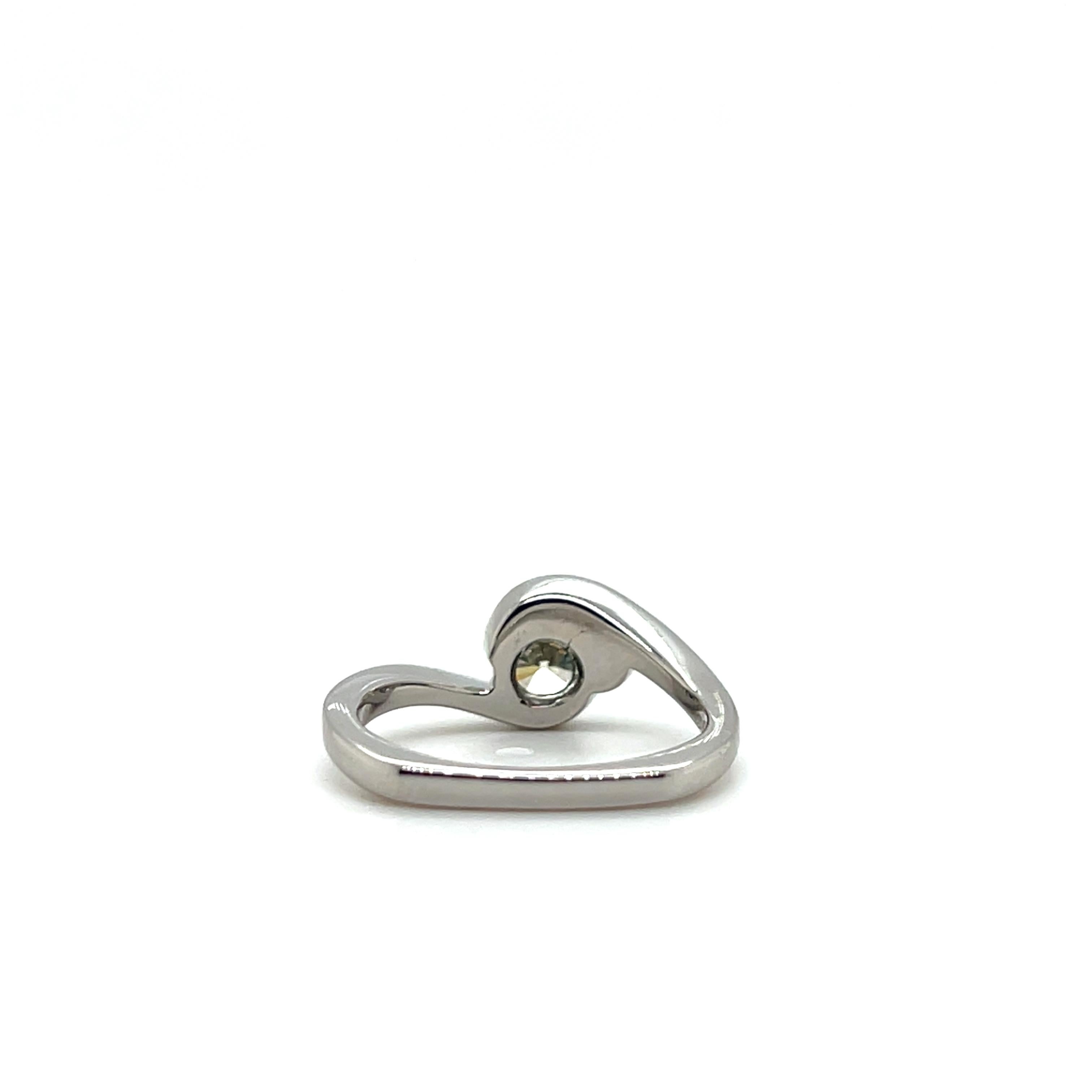 Mark Schneider Bague de fiançailles à contournement libre en palladium avec diamant rond 0,78 TCW Unisexe en vente
