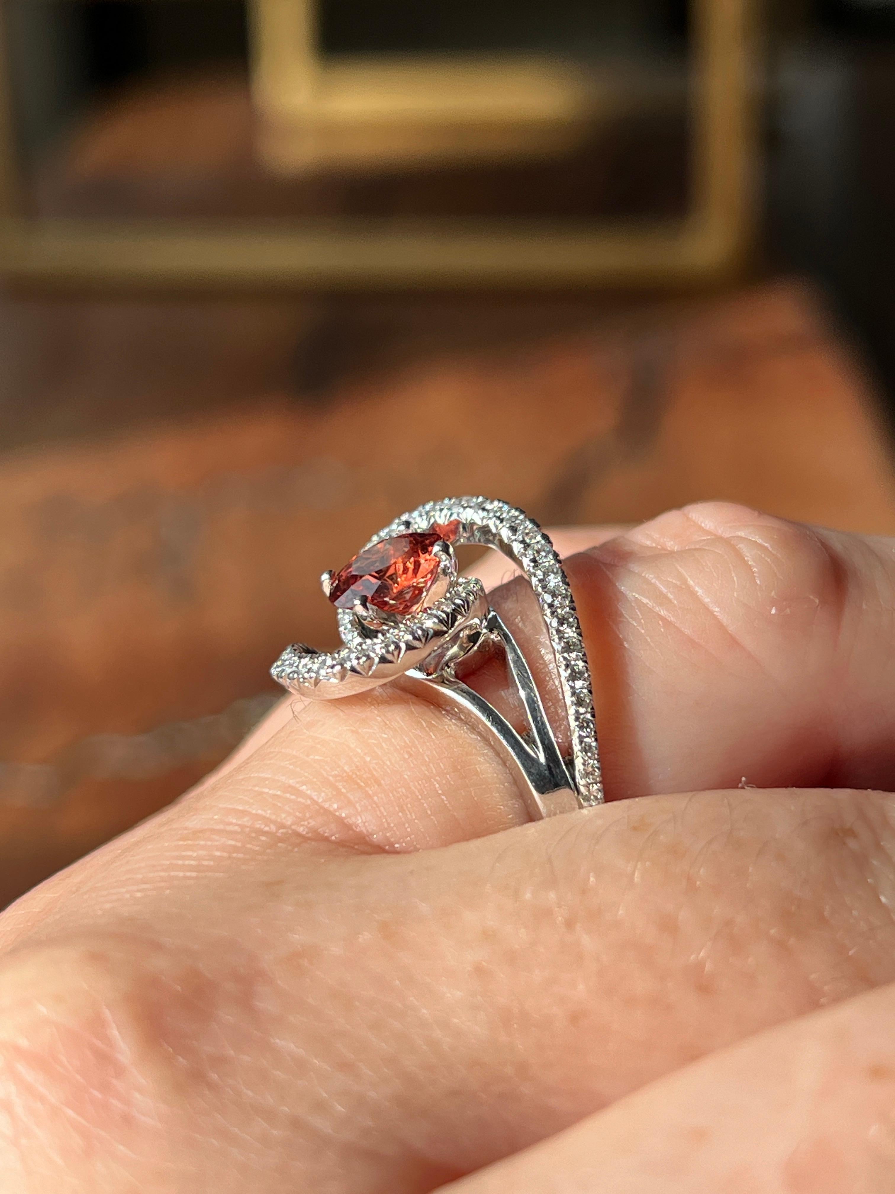 Mark Schneider Contemporary Spessartine Garnet and Diamond Constellation Ring 5