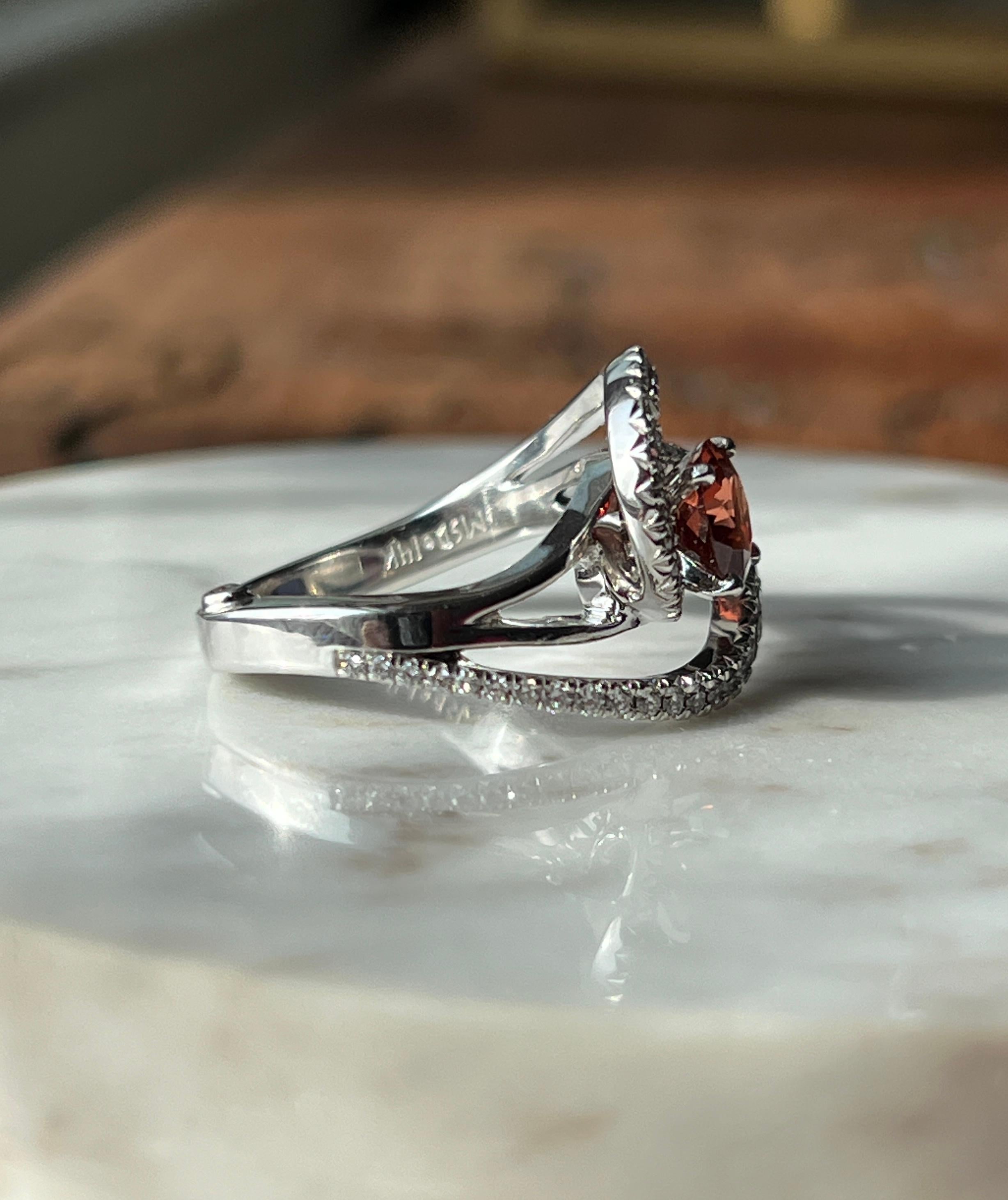 Mark Schneider Contemporary Spessartine Garnet and Diamond Constellation Ring In Good Condition In Towson, MD