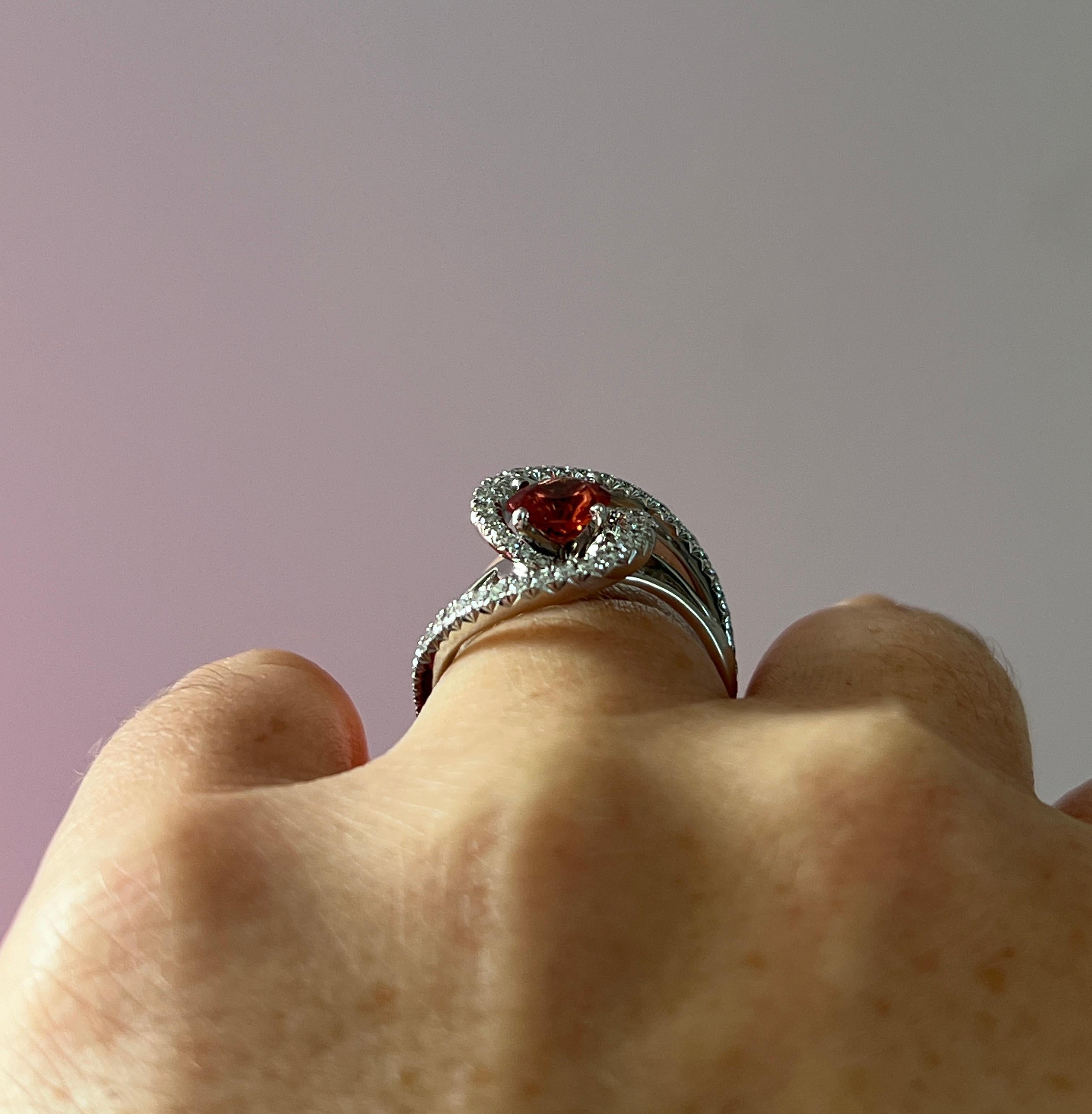 Mark Schneider Contemporary Spessartine Garnet and Diamond Constellation Ring 2