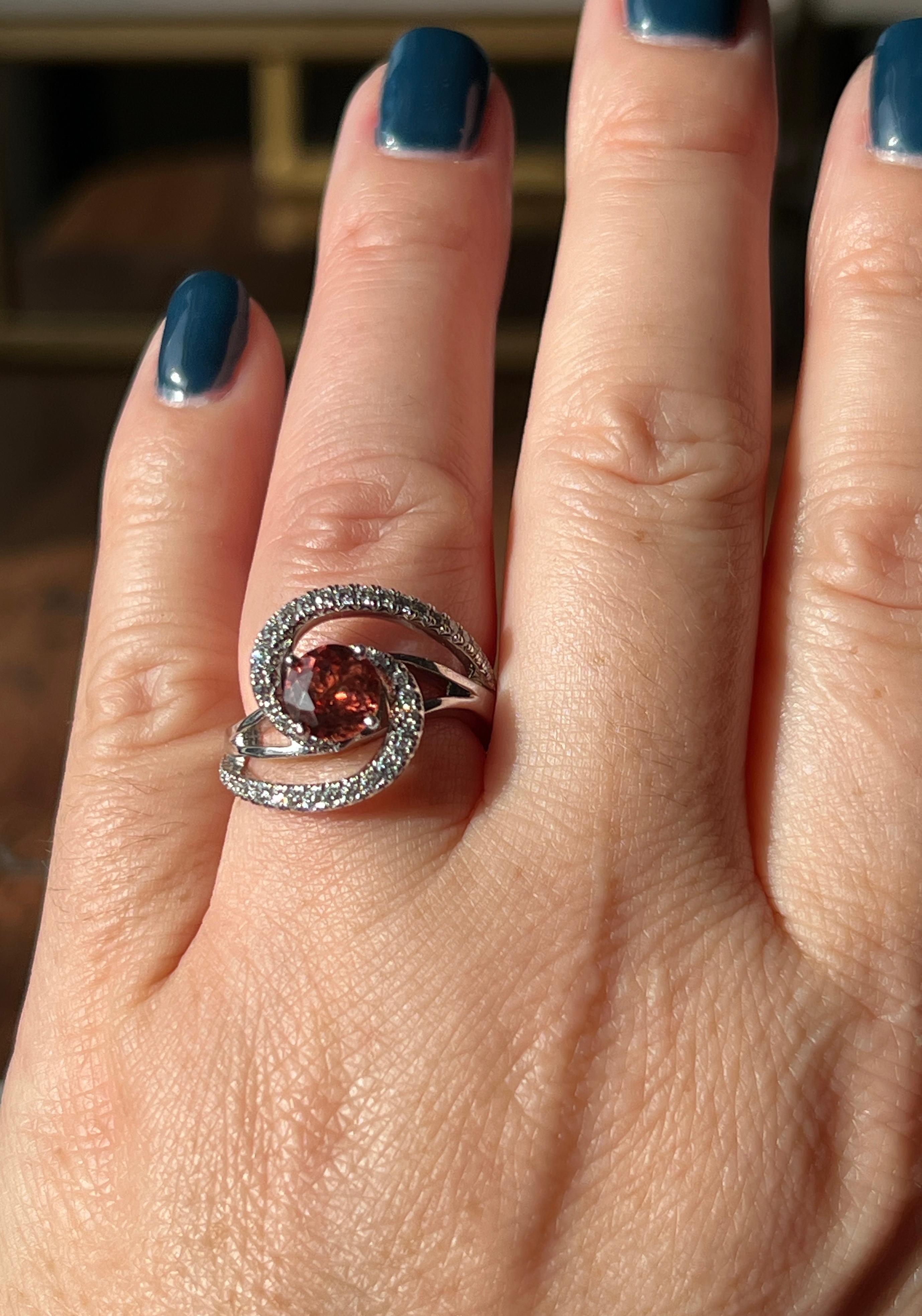 Mark Schneider Contemporary Spessartine Garnet and Diamond Constellation Ring 3