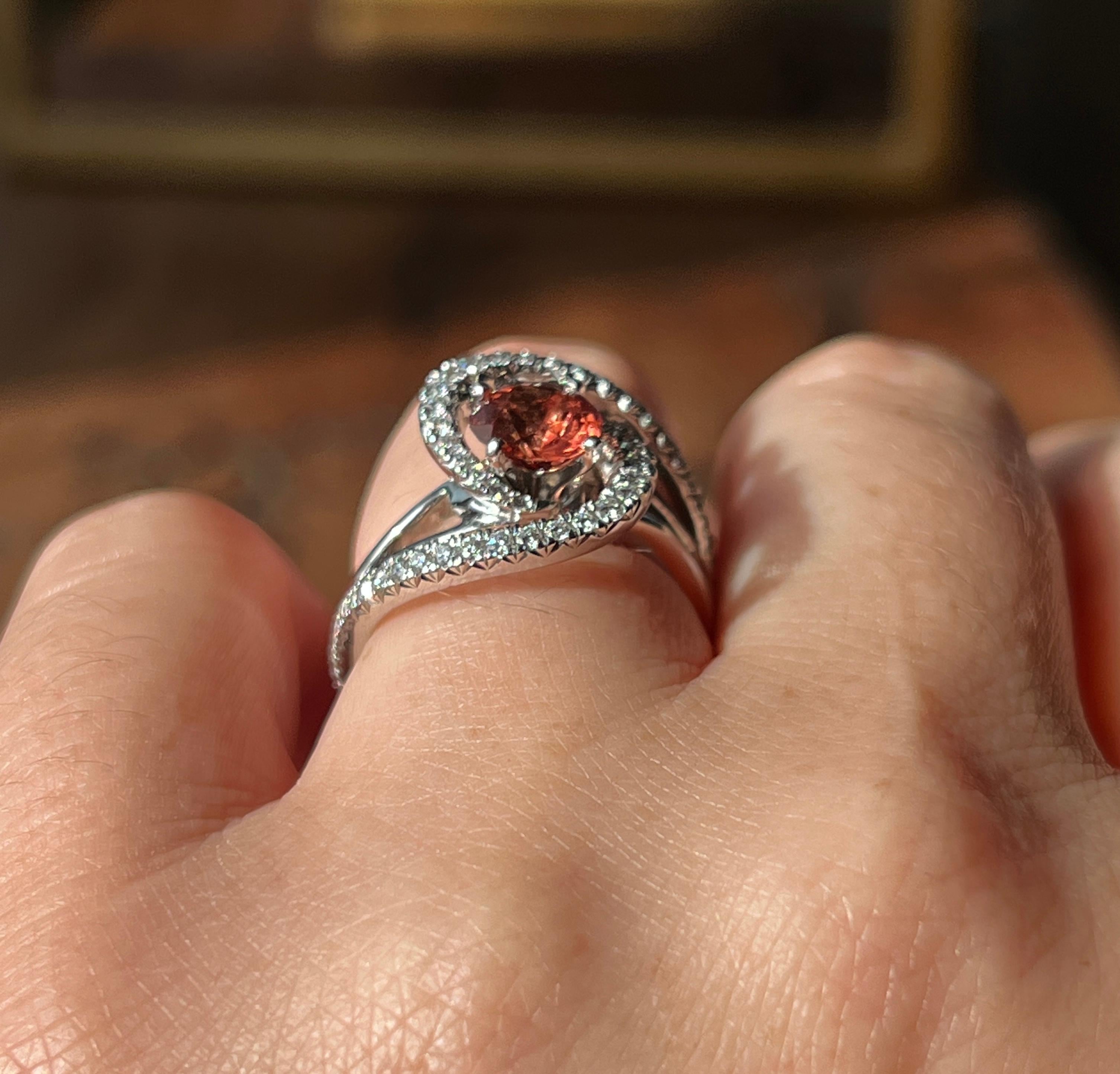 Mark Schneider Contemporary Spessartine Garnet and Diamond Constellation Ring 4