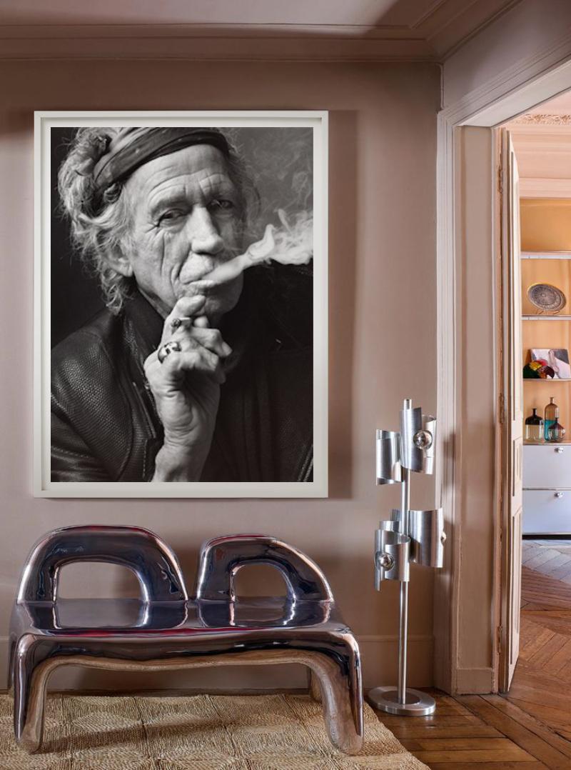 Keith Richards, Smoking - Black and White Portrait, Fine Art Photography For Sale 1