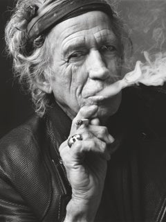 Keith Richards, Smoking - Black and White Portrait, Fine Art Photography