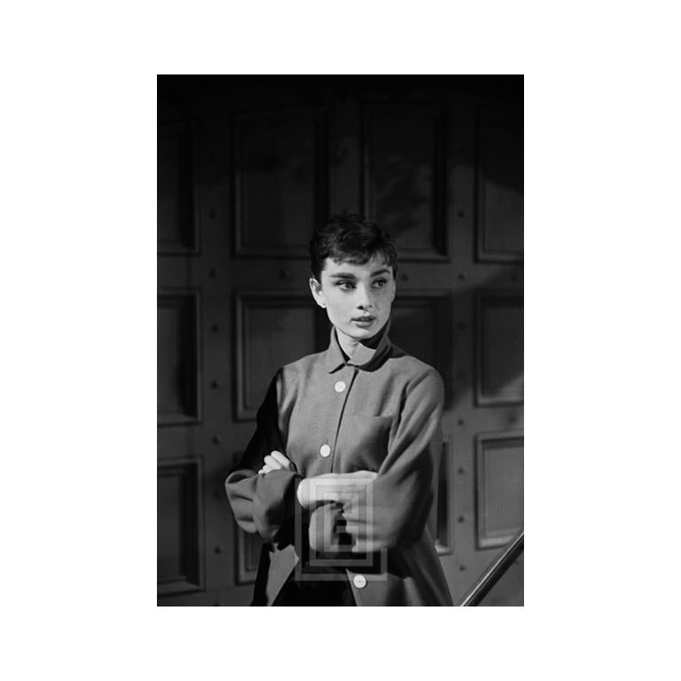 Mark Shaw Black and White Photograph - Audrey Hepburn on Set of Sabrina, 1953