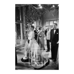 Vintage Audrey Hepburn Stands in Ballgown, 1953