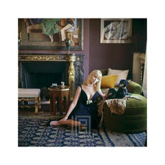 Retro Designers' Homes, Nico Sitting with Dachshunds Wears Dior, 1960