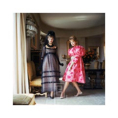 Vintage Designer's Homes, Two Girls in Pink and Black, 1958