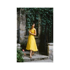 Desses Yellow Chiffon in Courtyard, 1955