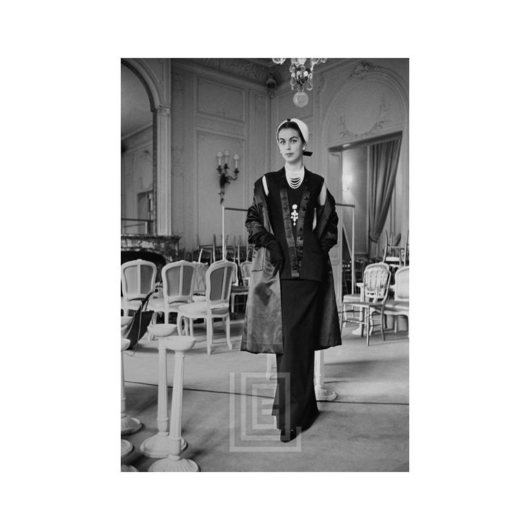 Mark Shaw Black and White Photograph - Dior, Arsene Lupin, 1954