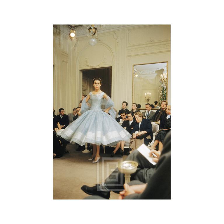 Color Photograph Mark Shaw - Dior, Robe zébrée, 1954