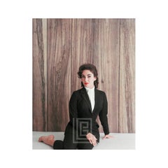 Vintage Elizabeth Taylor Black Suit, Sits to the Side, 1956