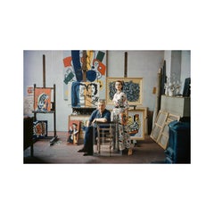 Vintage Fernand Leger in Studio, Anne Gunning wearing McCardell's design of Leger's work