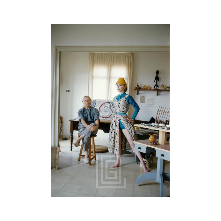 Mark Shaw Color Photograph - Joan Miro with Margaret Philipps, 1955