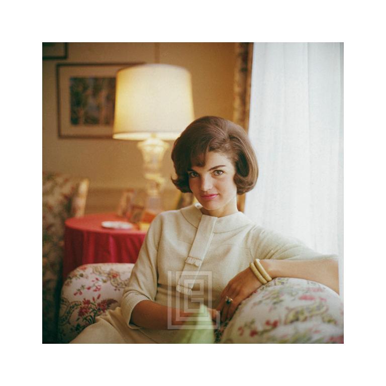 Mark Shaw Portrait Photograph - Kennedy, Jackie on Sofa, Close, 1961