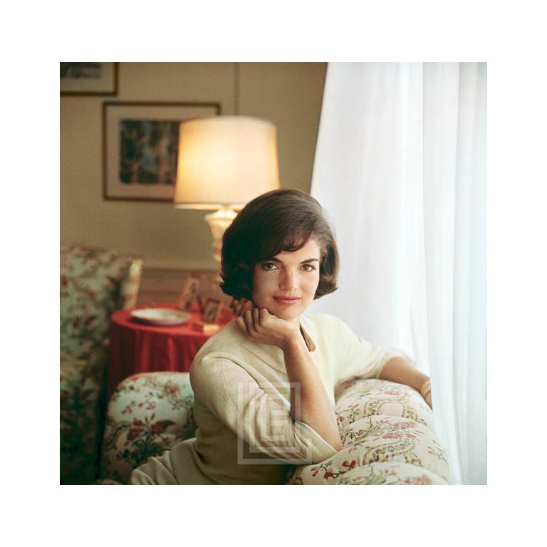 Mark Shaw Portrait Photograph - Kennedy, Jackie on Sofa, Cover of Look Magazine, 1961