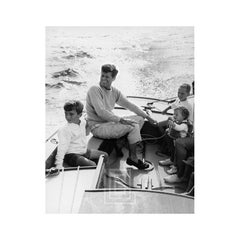 Vintage Kennedy, JFK Sailing off Hyannis Port, 1959