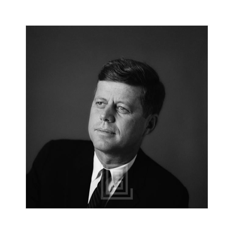 Mark Shaw Black and White Photograph - Kennedy, John F. Portrait, Left Shoulder Front, Looking Up, 1959
