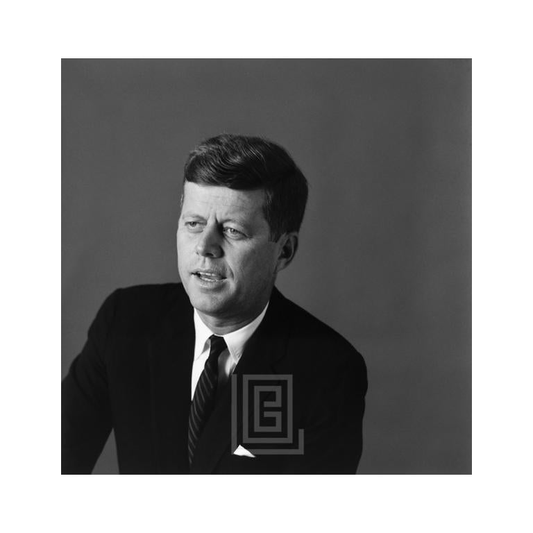 Mark Shaw Black and White Photograph - Kennedy, John F. Portrait, Left Shoulder Front, Talking v2, 1959