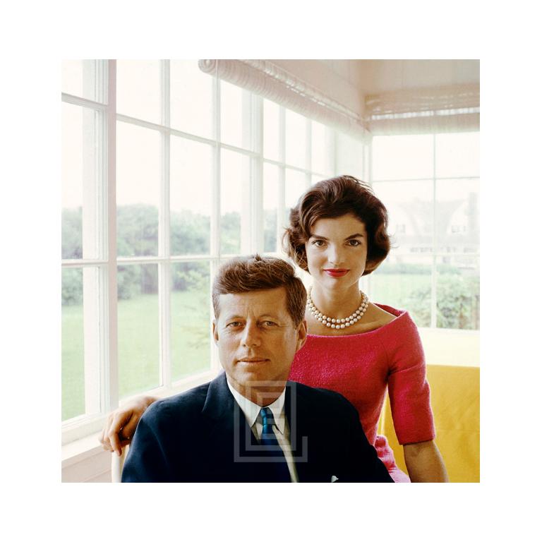 Mark Shaw Portrait Photograph - Kennedy, John with Jackie in PInk, Yellow Room, RAP Book Cover, 1959