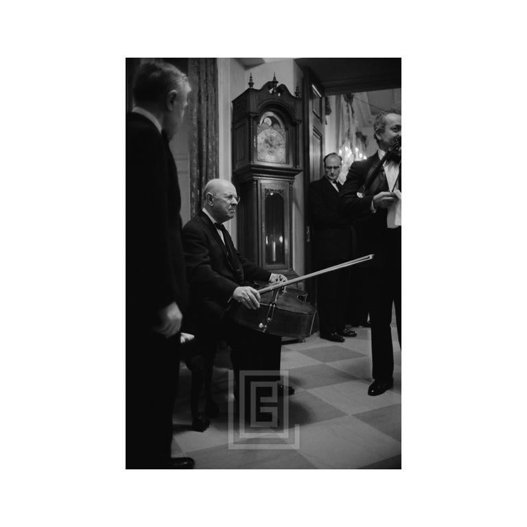 Mark Shaw Black and White Photograph - Kennedy, Pablo Casals Seated at White House Concert, 1961
