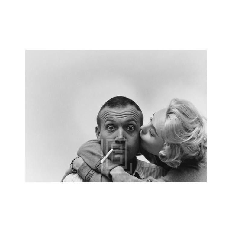 Mark Shaw Spoof, Kiss by Blonde, CU. Image size is 10" x 15" (for 11" x 17" paper size). All Mark Shaw prints are made to order in limited editions on Hahnemuhle photo rag paper. Each print is Estate stamped on the back and signed and numbered by