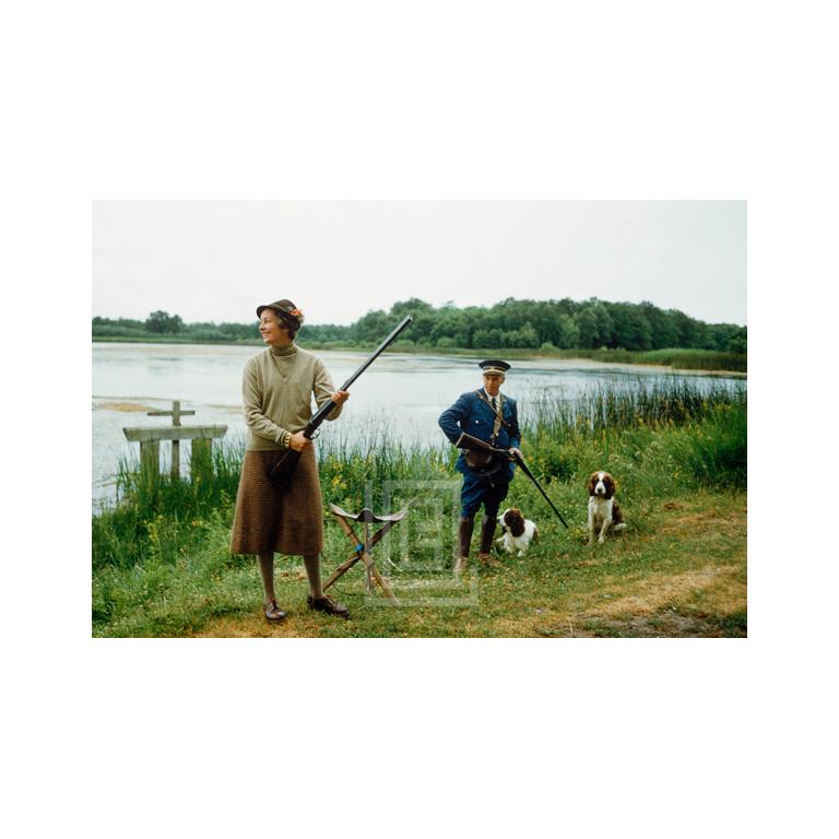 Mark Shaw Color Photograph - Mme. Rigaud with Spaniel France, 1957.