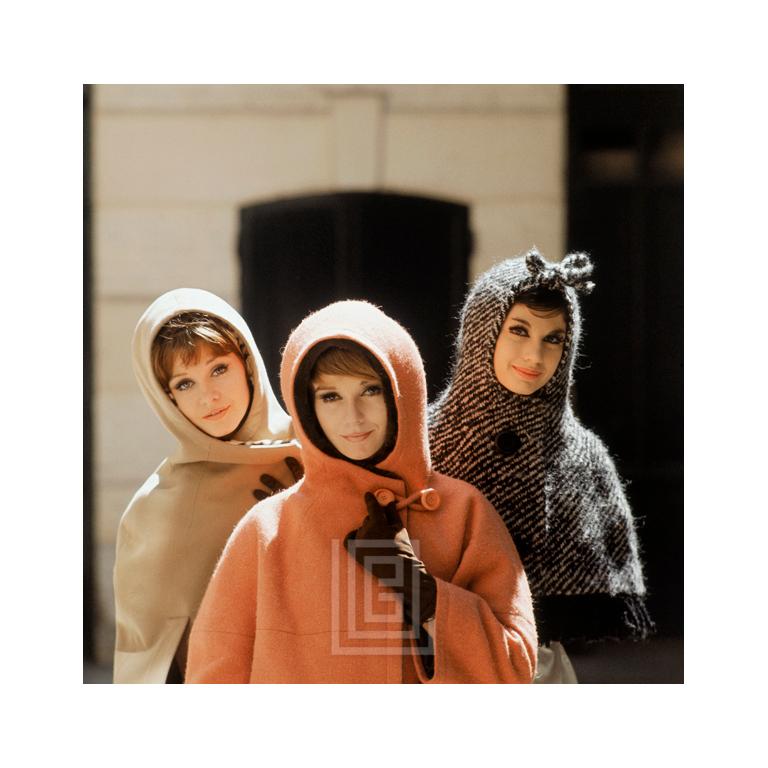 Mark Shaw Figurative Photograph - Mod Girl, Dior Three Hoods, 1961