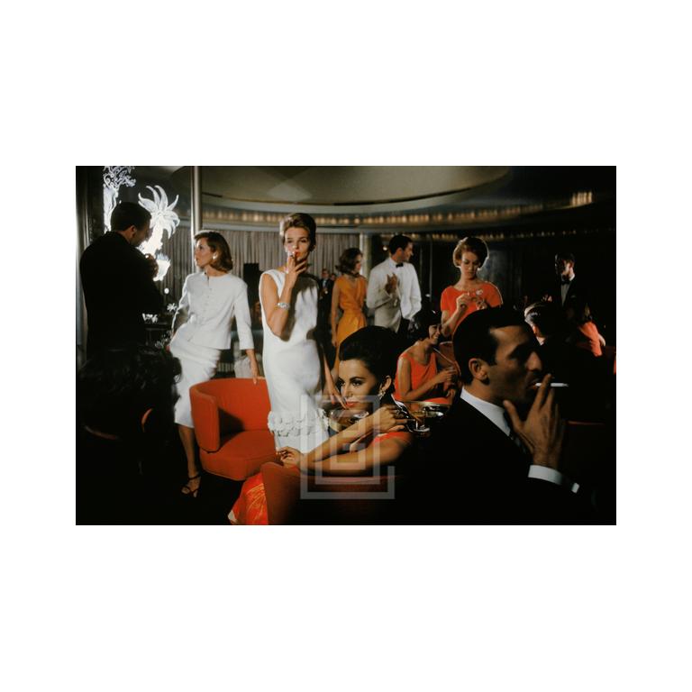 Mark Shaw Color Photograph - Mod Girl, Party on Cruise, 1962