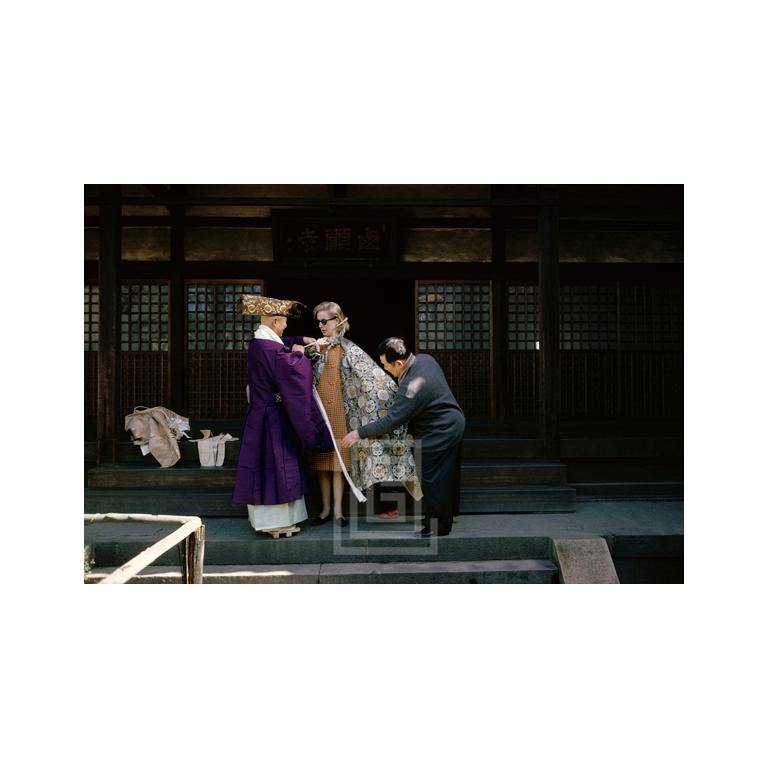Mark Shaw Color Photograph - Tiger Morse and Buddhist Priest, Kyoto, 1962