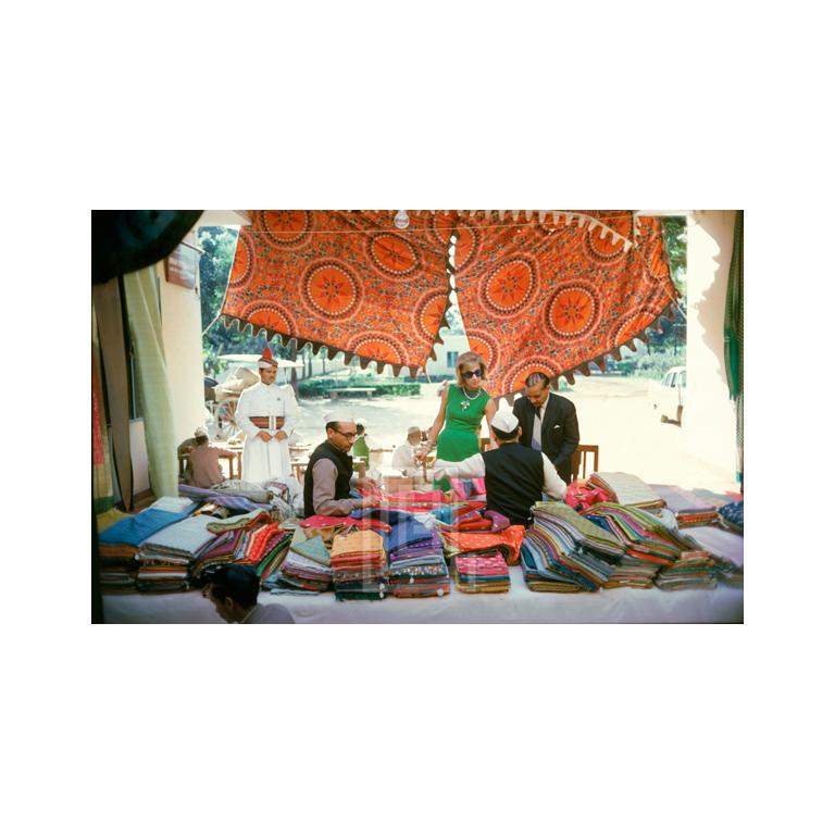 Mark Shaw Color Photograph - Tiger Morse in Green, India, 1962