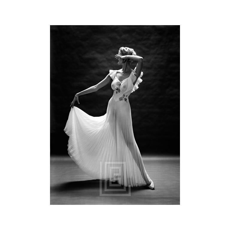Mark Shaw Black and White Photograph - Vanity Fair Pleated Floral Bodice, Circa 1955