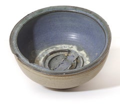 'Bowl (Blue & White), ' Hand Thrown Glazed Stoneware signed by Mark Shekore