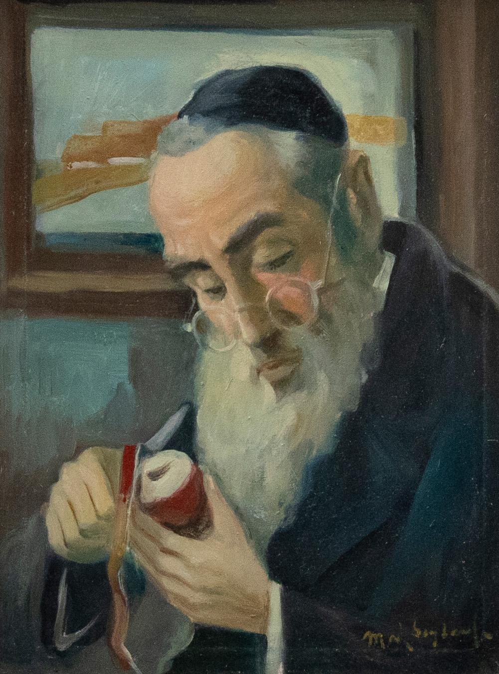 Mark Siegband (1903-1986) - Olio del XX secolo, Sbucciatura di mele 1