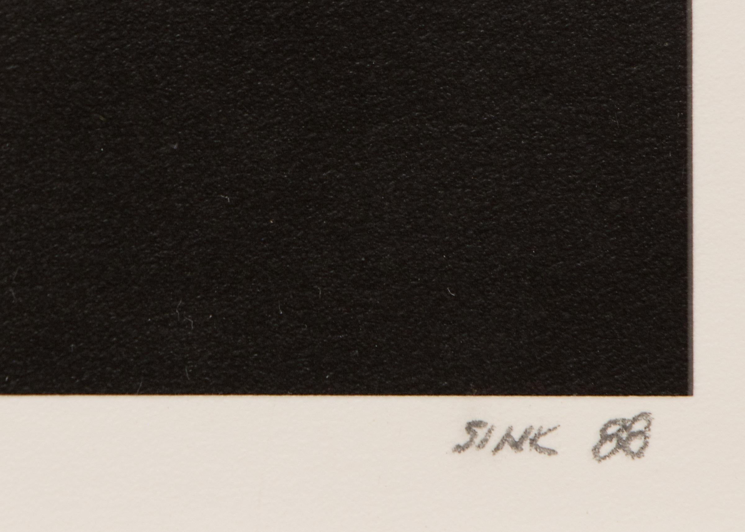 Bleistift signierte Aktfotografie des Torso mit mundgeblasenem Hemd, Mark Sink Foto, 1980er Jahre im Angebot 2