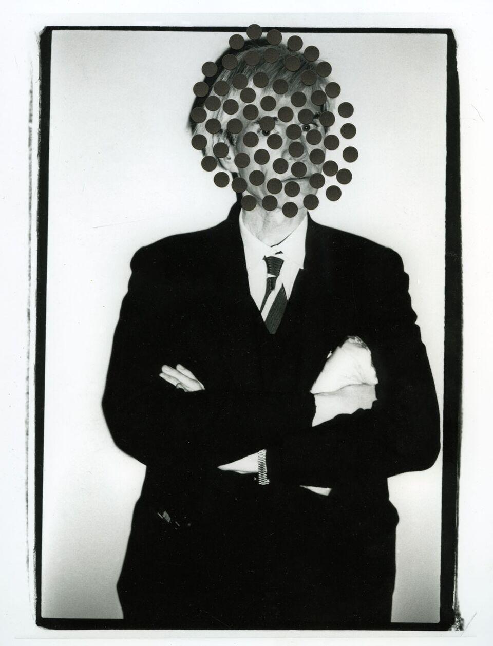 Mark Sink Black and White Photograph - Andy in LA Dots, 2015 Andy Warhol